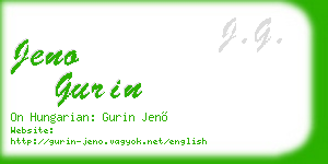 jeno gurin business card